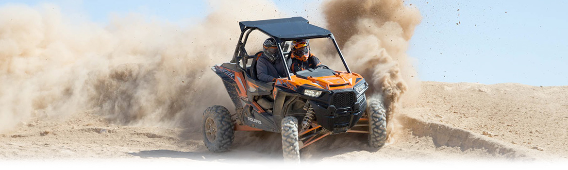 Side-by-side riding in a sand dune